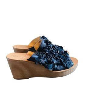 Sole Society So Poppy Leather Wedge Sandals